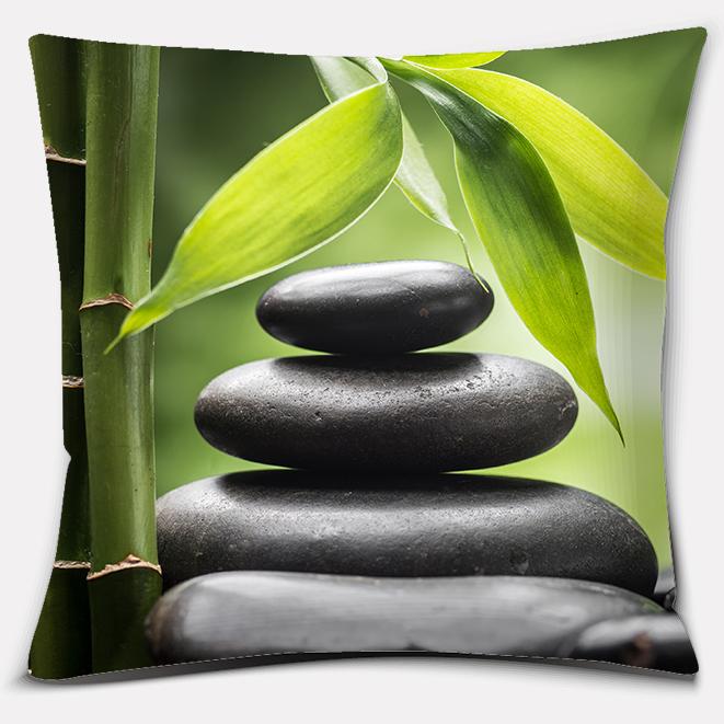 Buddha Zen Stone Flower Series Pillow Gift Home Office Decoration Bedroom Sofa Car Cushion Cover 45x45cm40x40cm