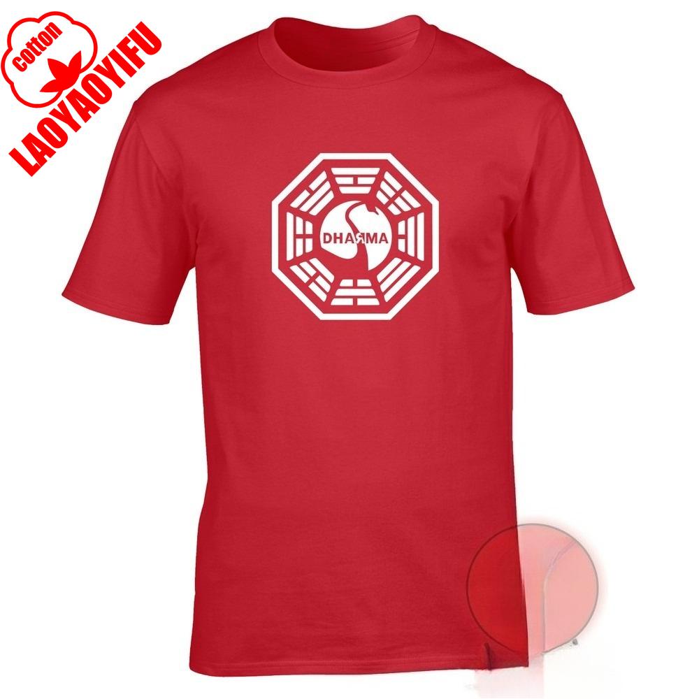 Dharma Initiative Swan Logo T-shirt Lost Tv Series Retro Coolness Summer Breathable Camisetas Nostalgia Retro Street Fashion Top