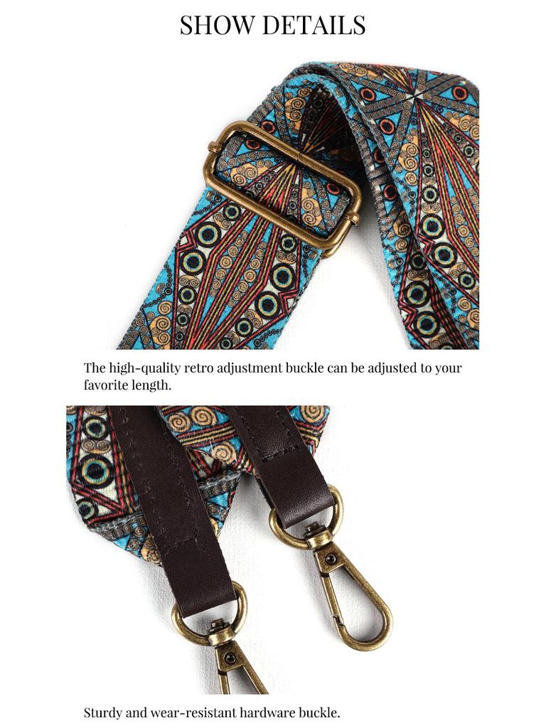 Bohemian Retro Woven Fabric Shoulder Strap for Men's and Women's Bags - Adjustable Bag Strap Replacement