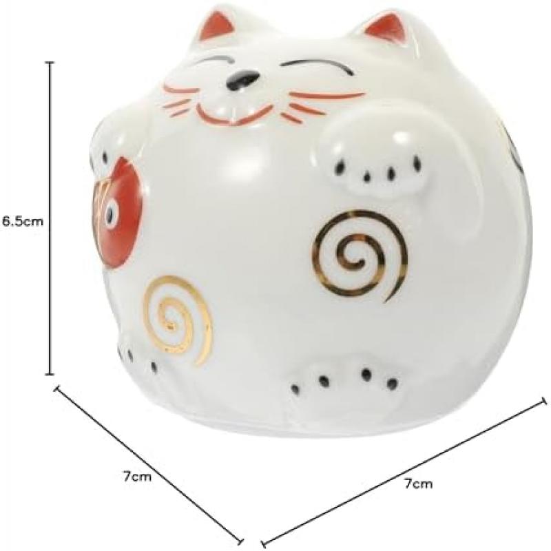Yardwe Keramisk Lyckokatt Spargris, Dekorativ Myntbank för Hemmet, Söt Spargris för att Spara Pengar, Skrivbordsdekoration