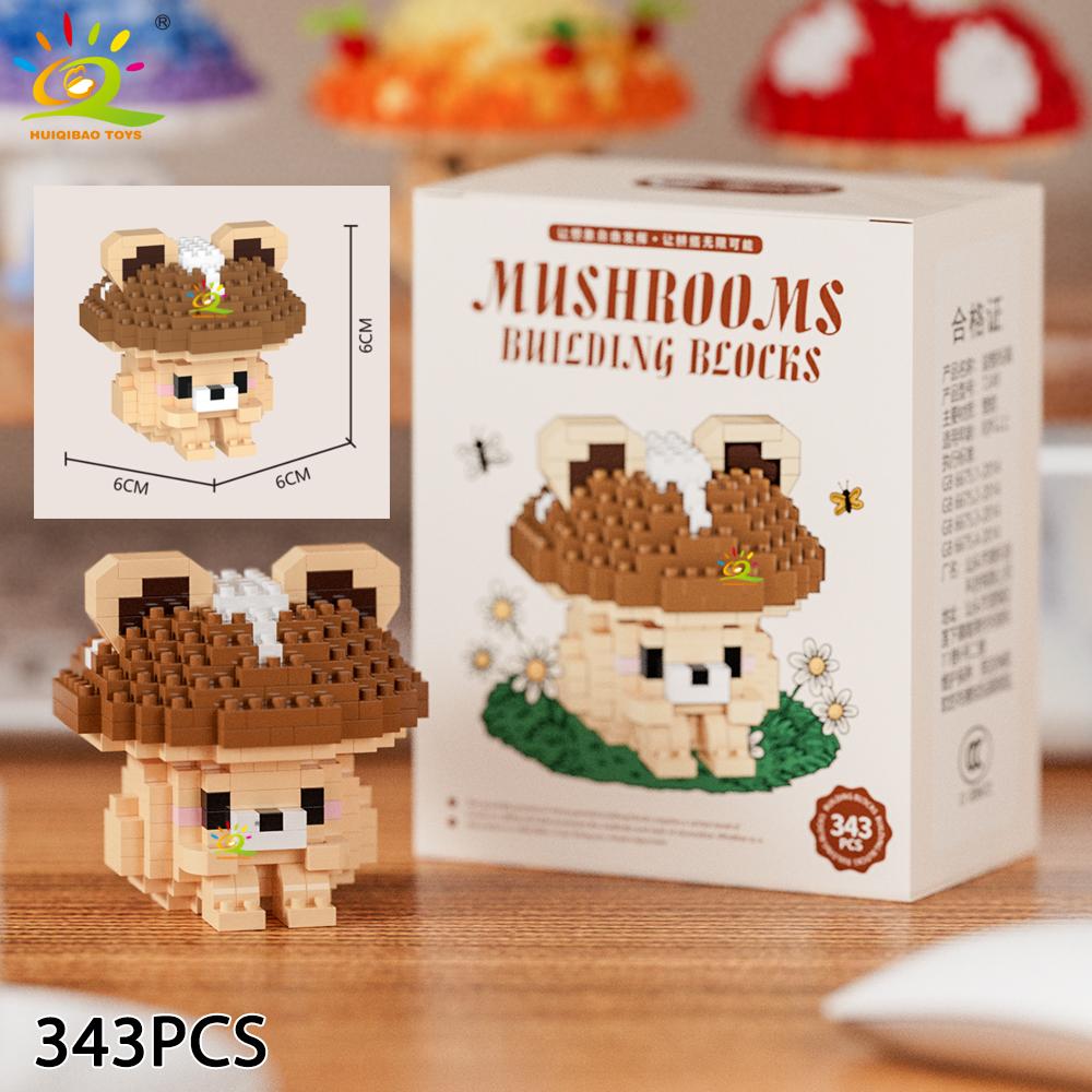 DIY Cute Mushroom Bouquet Micro Building Blocks Model Creative Home Desk Decoration Brick Toy For Kids
