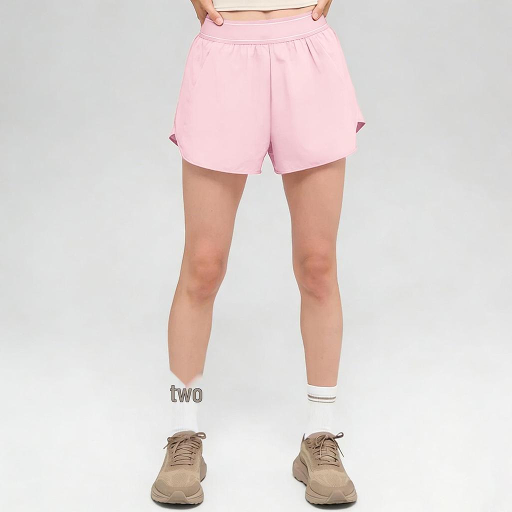 Alosco Damen High-Waist Atmungsaktive 2-in-1 Yoga- und Laufshorts - Sommer-Sportbekleidung mit Anti-Exposure-Schutz