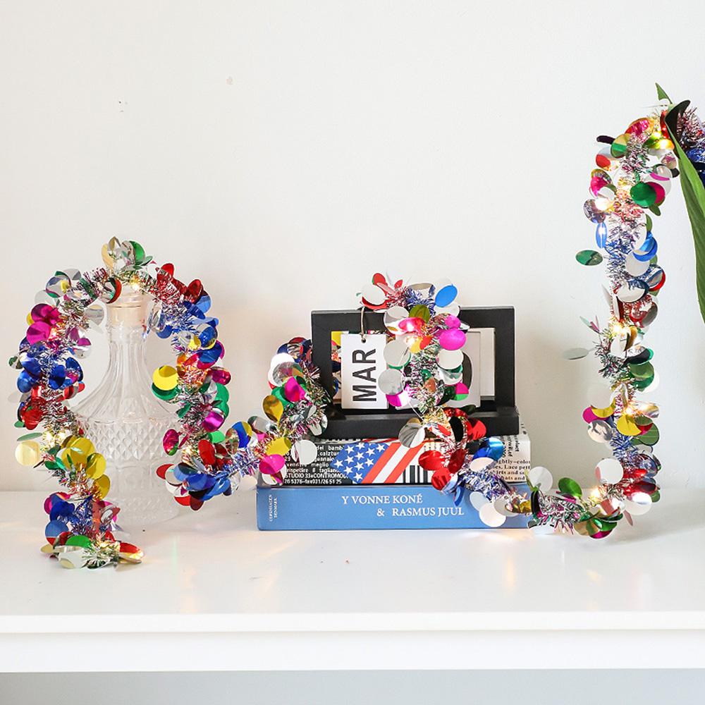 

Гирлянда со светодиодами, разноцветные блестки, работающие от батареек, гирлянды для рождественской вечеринки в саду, свадьбы, рождественского фестиваля, украшения 30LEDs