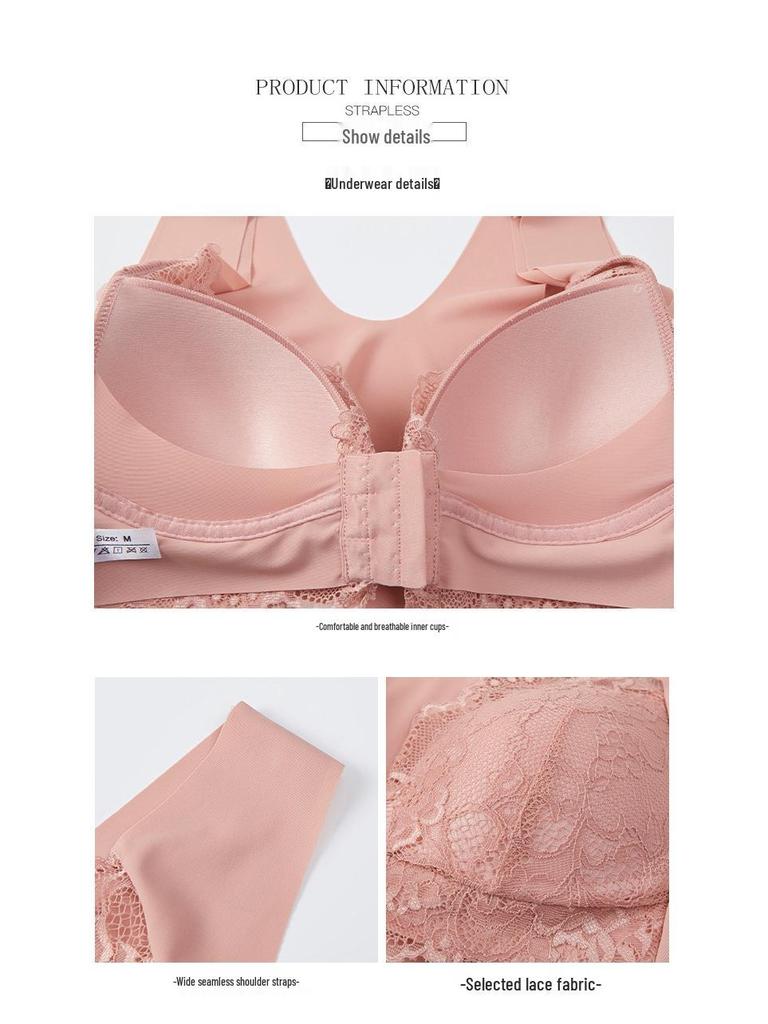 Sexy krajkový vestový podprsenka s předním zapínáním - Velká velikost