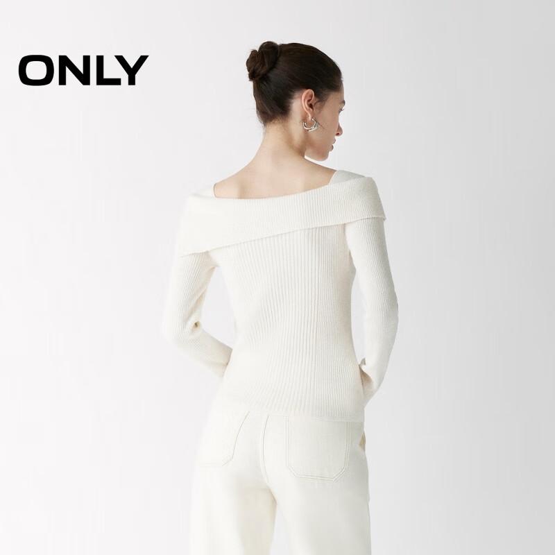 ONLY Women's Ribbed Off-Shoulder Knit Long-Sleeve Top
