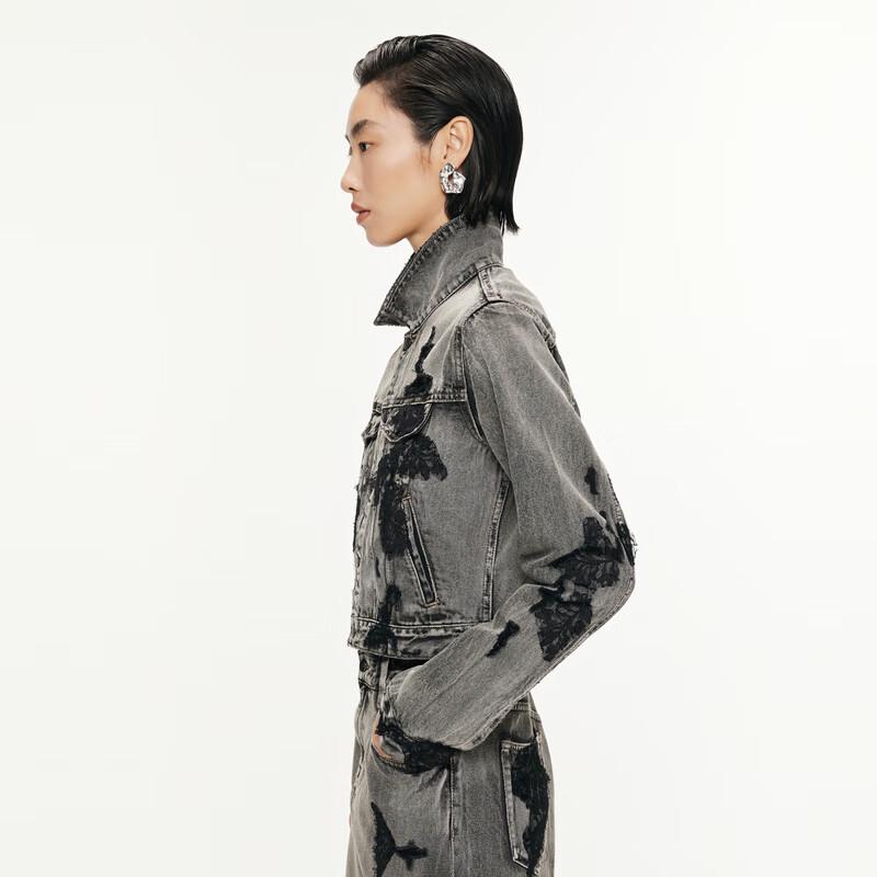 JNBY Women's Lapel Collar Denim Jacket