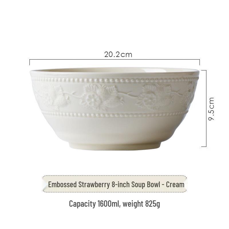 Ruhan Cream Style Ceramic Soup Bowl