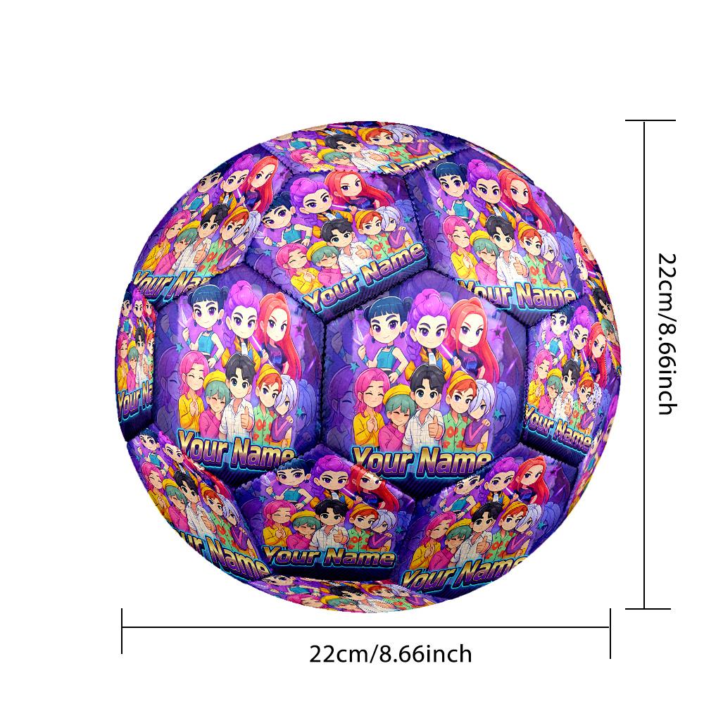 Personalized Size 5 Football Kpop Demon Hunters Pattern Outdoor Game Sports Ball Gift
