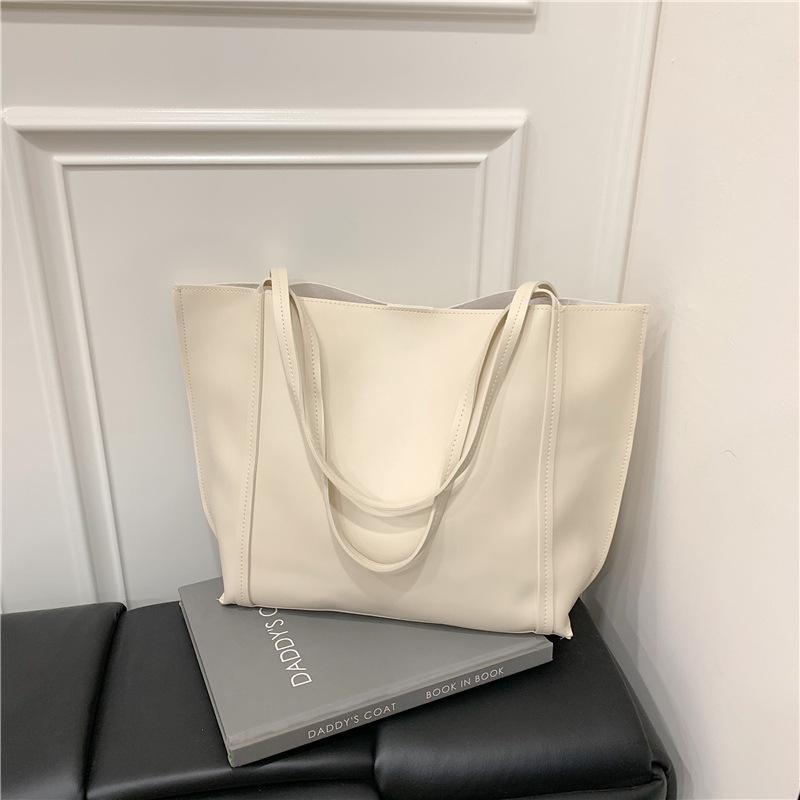 Large-capacity Bag Women's 2025 Autumn New Textured Women's Bag Simple Retro Handbag Single Shoulder Commuter Tote Bag