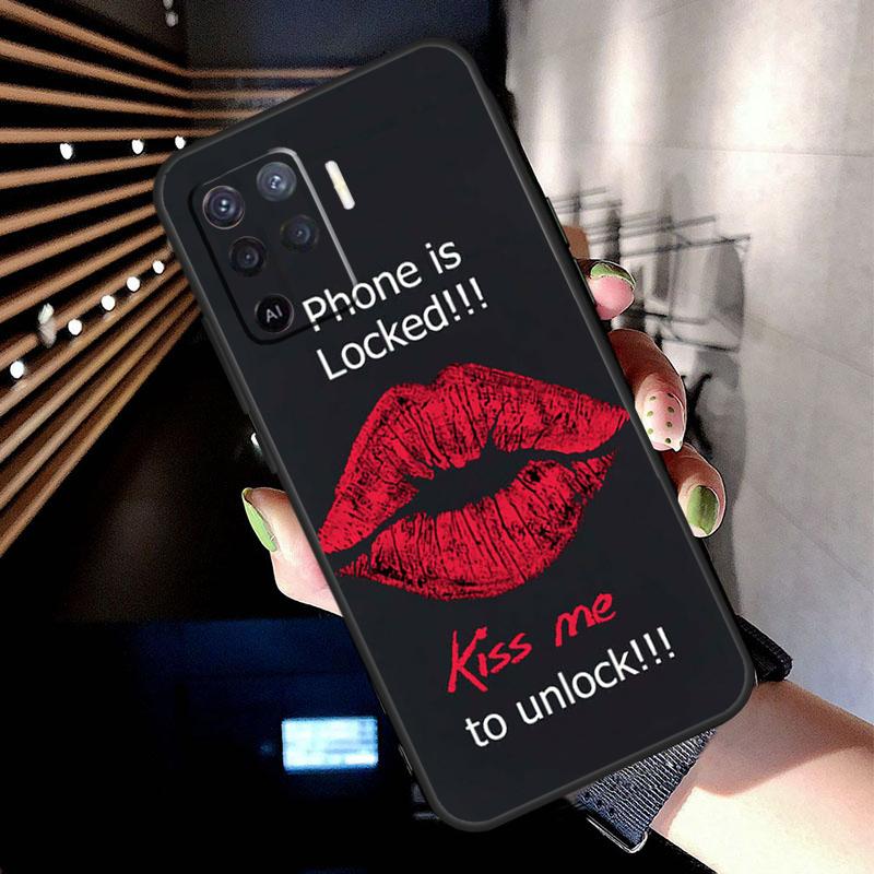 Sexy Lips KISS Case For Oppo A5 Pro A15 A17 A57 A77 A18 A38 A58 A78 A98 A94 A74 A54 A16 A76 A96 A40 A60 A80