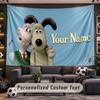 Wallace & Gromit Personalized Tapestry Support Custom Name, Wall Art Home Decoration