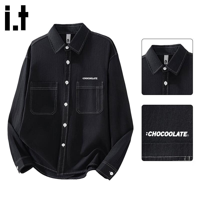 :CHOCOOLATEit Men s Pure Cotton Long Sleeve Lapel Shirt Jacket M