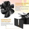6-Blade Heat Self-Powered Stove Fireplace Fan For Wood Log Burner Fireplace Quiet Environmental Fan Efficient Heat Distribution