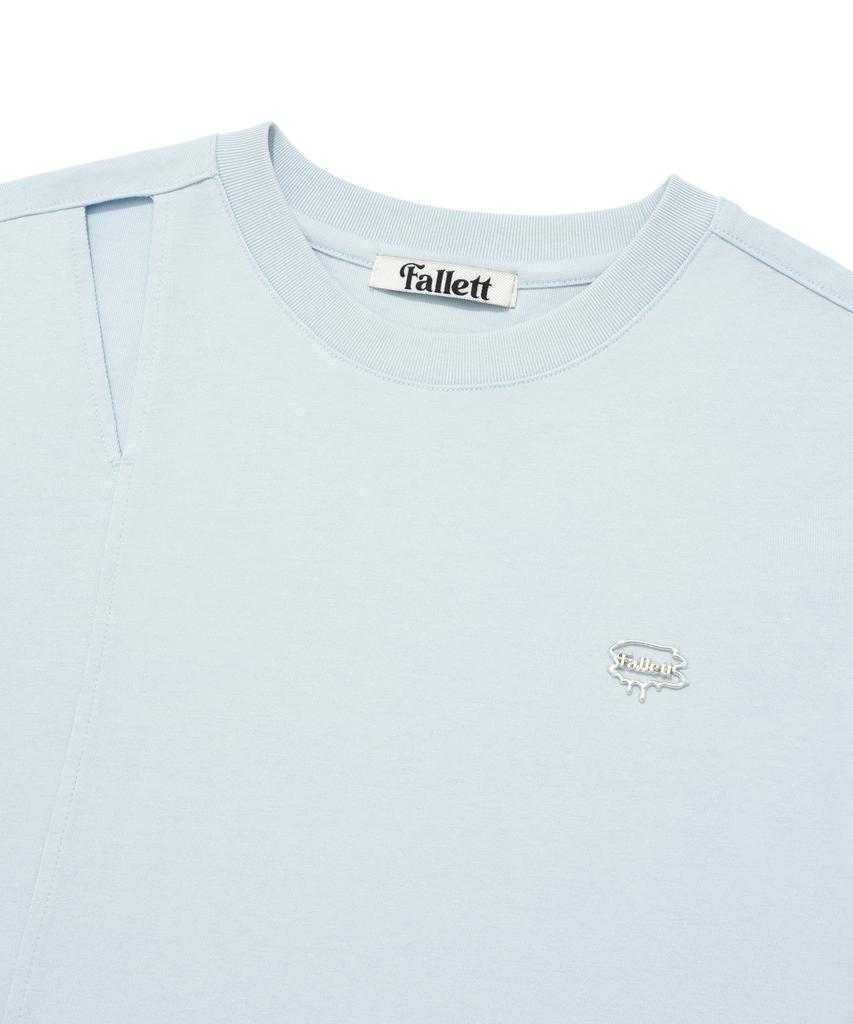 FALLETT Slit Short Sleeve Tee Sky Blue