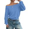 Women's Off-Shoulder Long Sleeve Sweatshirt Casual Loose Fit Color Top