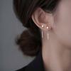 Minimalistische Geometrische Draadoorbellen Voor Vrouwen Chique Koude Lange Ketting Oorboeien Trendy Slank Hangend Sieraden
