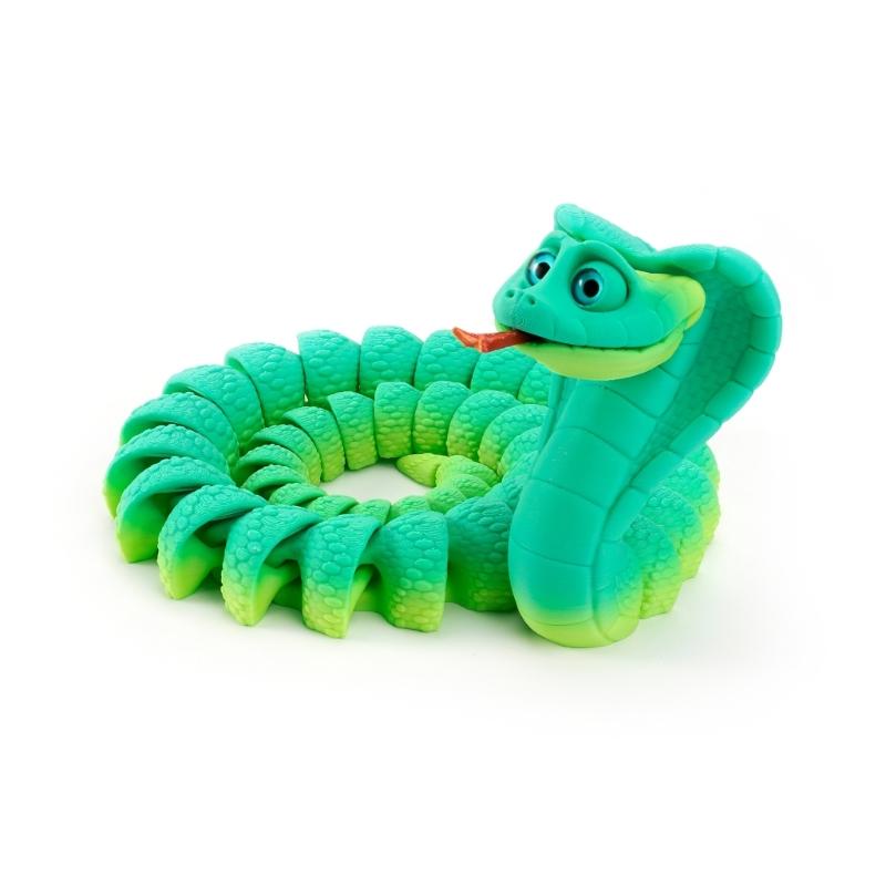 Flexible Joints Articulated Cobras Fidgety Toy Table Decors 3D Printed Crazys Cobras ,Realistic Crazys Cobras Statues