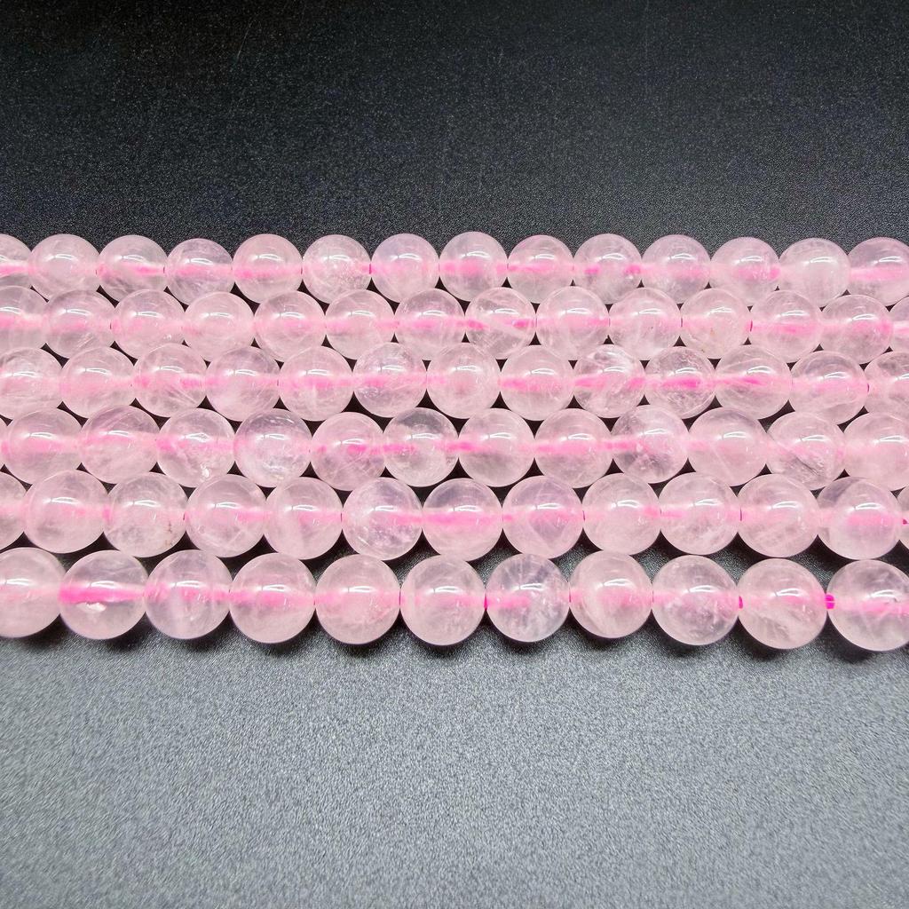 Natural Pink Crystal Round Beads for DIY Jewelry Making - Bracelet & Necklace Accessories