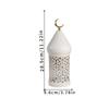 LED Decorative Atmosphere Lamp Warm Light Hollow Iron Lantern Battery Powered Candle Holder Tea Light for Living Room Shelf Desk