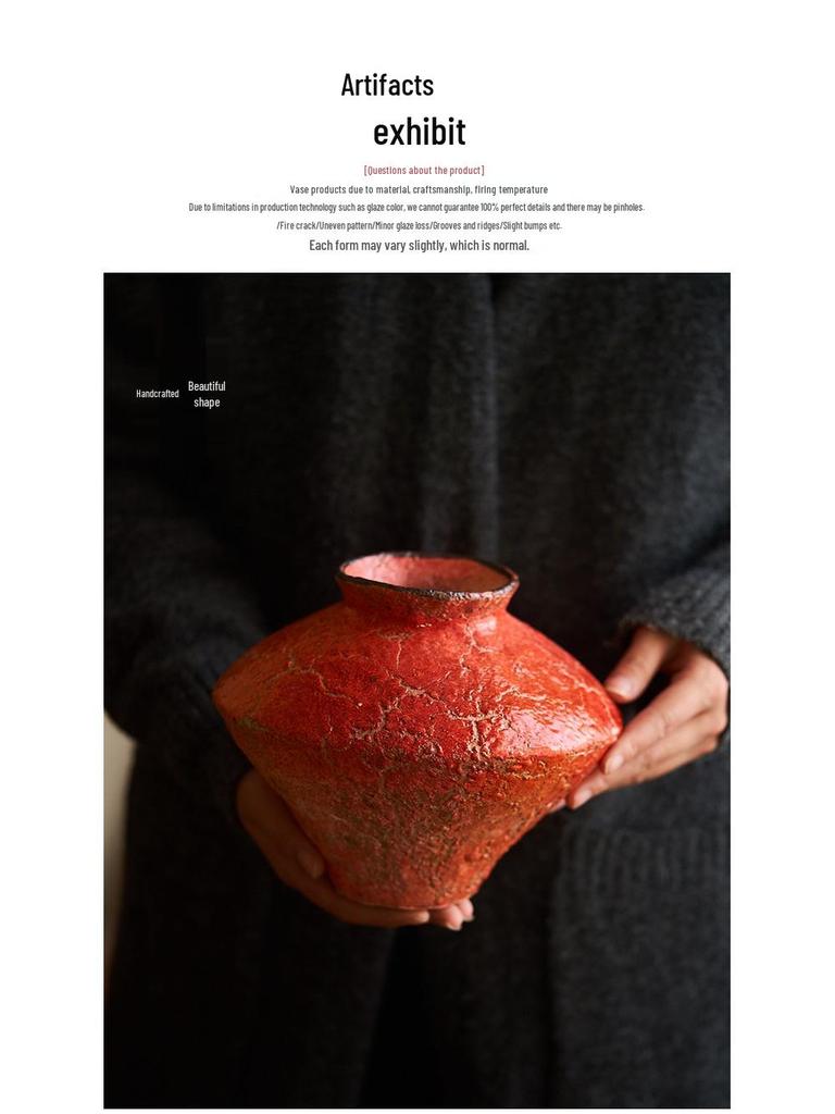 Tao Mei Ji Handmade Wabi-Sabi Style Ceramic Vase for Zen Flower Arrangements