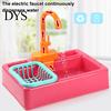 Water-saving Kids Faucet Pretend Play Sink Toy Replacement, Electric Water Circulation Kitchen for Kitchen, Dishwasher Safe Role Switch Simulation