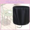 Stylish Black Round Table Cover With Silver Coating For Ultimate Outdoor Protection