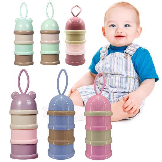 Milk Powder Packing Box Portable 3-Layer Snack Container Food-Grade Plastic Lightweight