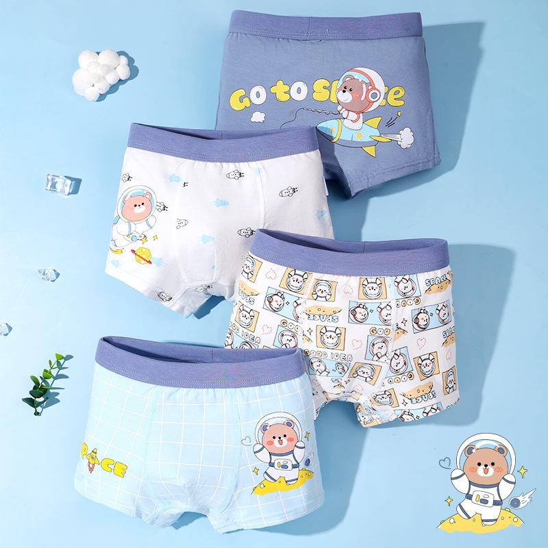 4 Pz/lotto Ragazzi Biancheria Intima di Cotone Bambini Boxer Bambino Bambini Mutandine Slip per Ragazzo Adolescente Mutande 2-12 Anni