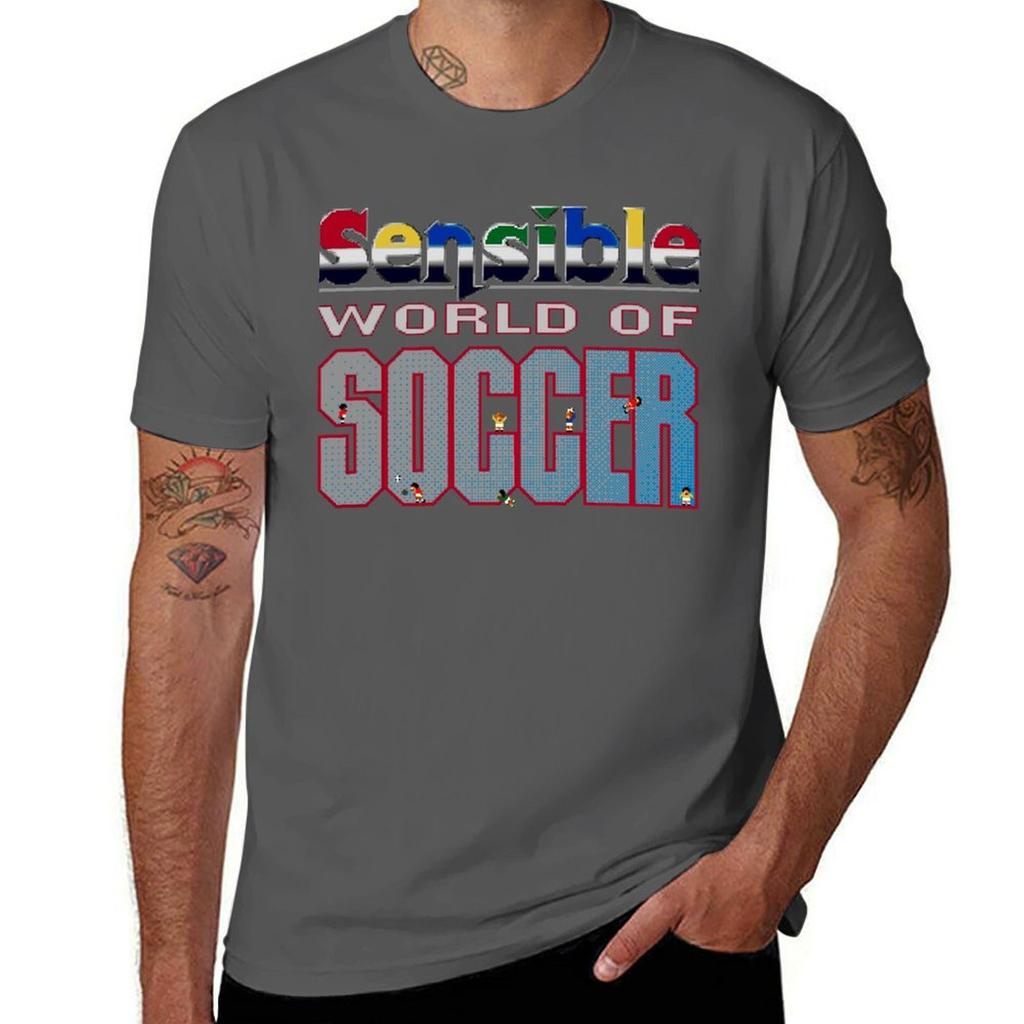Sensible World of Soccer Essential T-Shirt T-Shirts für Mann Grafik Vintage Mann T-Shirt Luxus T-Shirt