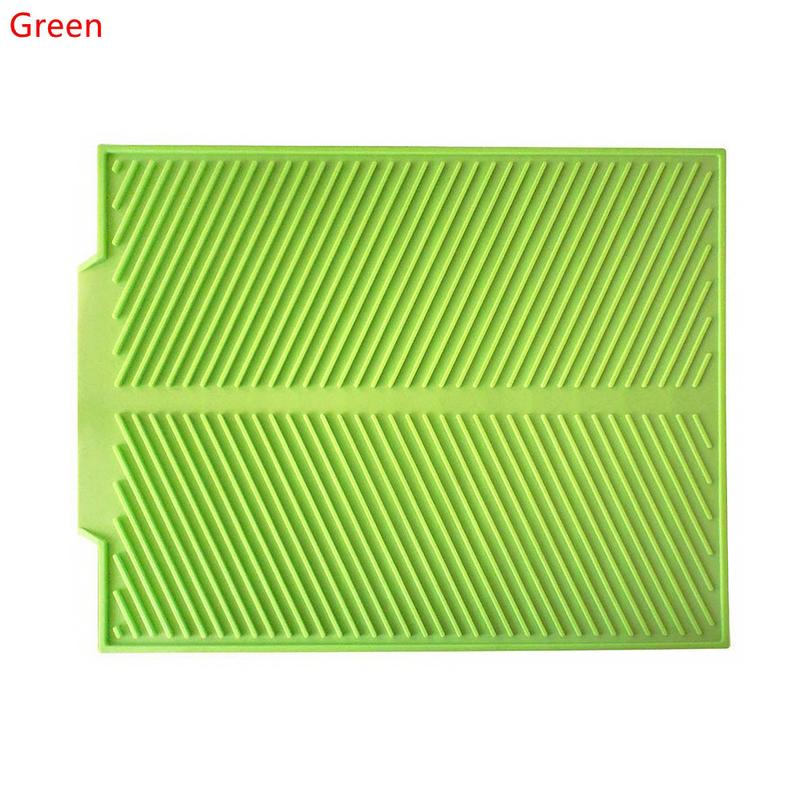 Silicone Draining Board Mat Dish Drying Mat Draining Mat Foldable Eco-Friendly Drainer Mat Large Drain Pad Heat Resistant Pot