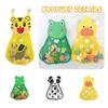 Panda Cartoon Baby Bath Kids Toy Drain Storage Net Bag Mesh Holder Cup Suction