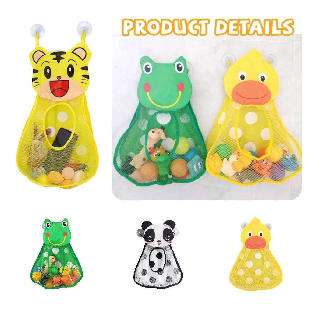 Panda Cartoon Baby Bath Kids Toy Drain Storage Net Bag Mesh Holder Cup Suction