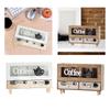 Wood Desktop Drawer Sorter Cabinet 4 Compartments Multifunctional white