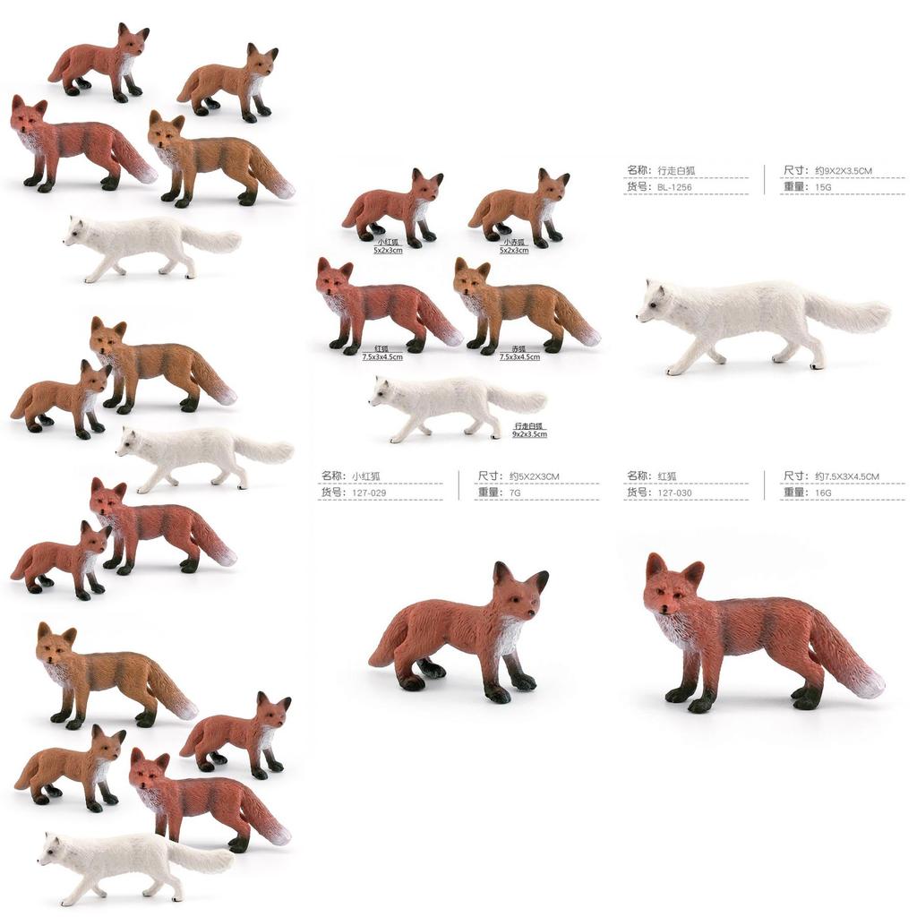 Realistisches PVC-Waldtier-Fuchs-Modellset mit fünf entzückenden statischen Figuren