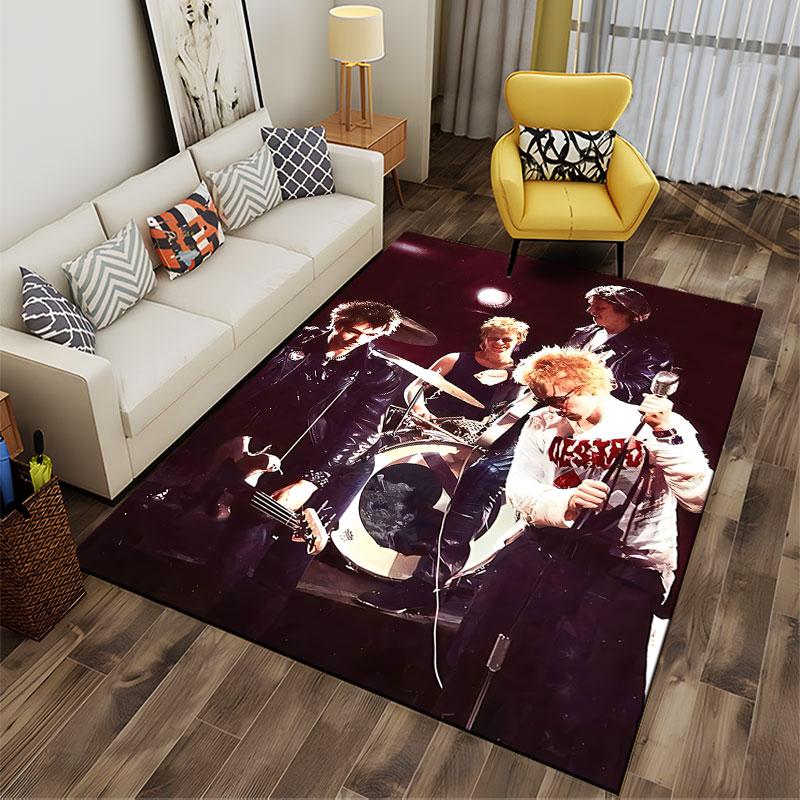 Retro Punk Band Performance Carpet suitable as a non-slip mat for the living room or bedroom sofa