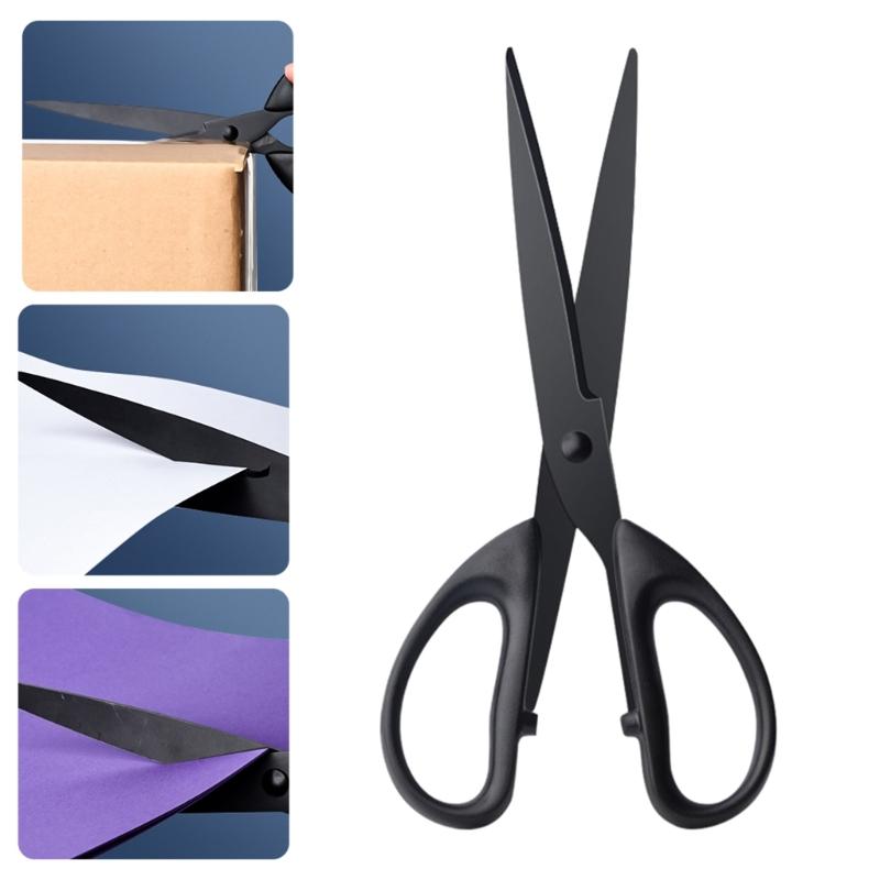 Ergonomic Office Scissors Anti Metal Blades For Gummed Materials Fabric Threads Paper Cutting Nice Stainless Steel Construction Soft Comfort Handle
