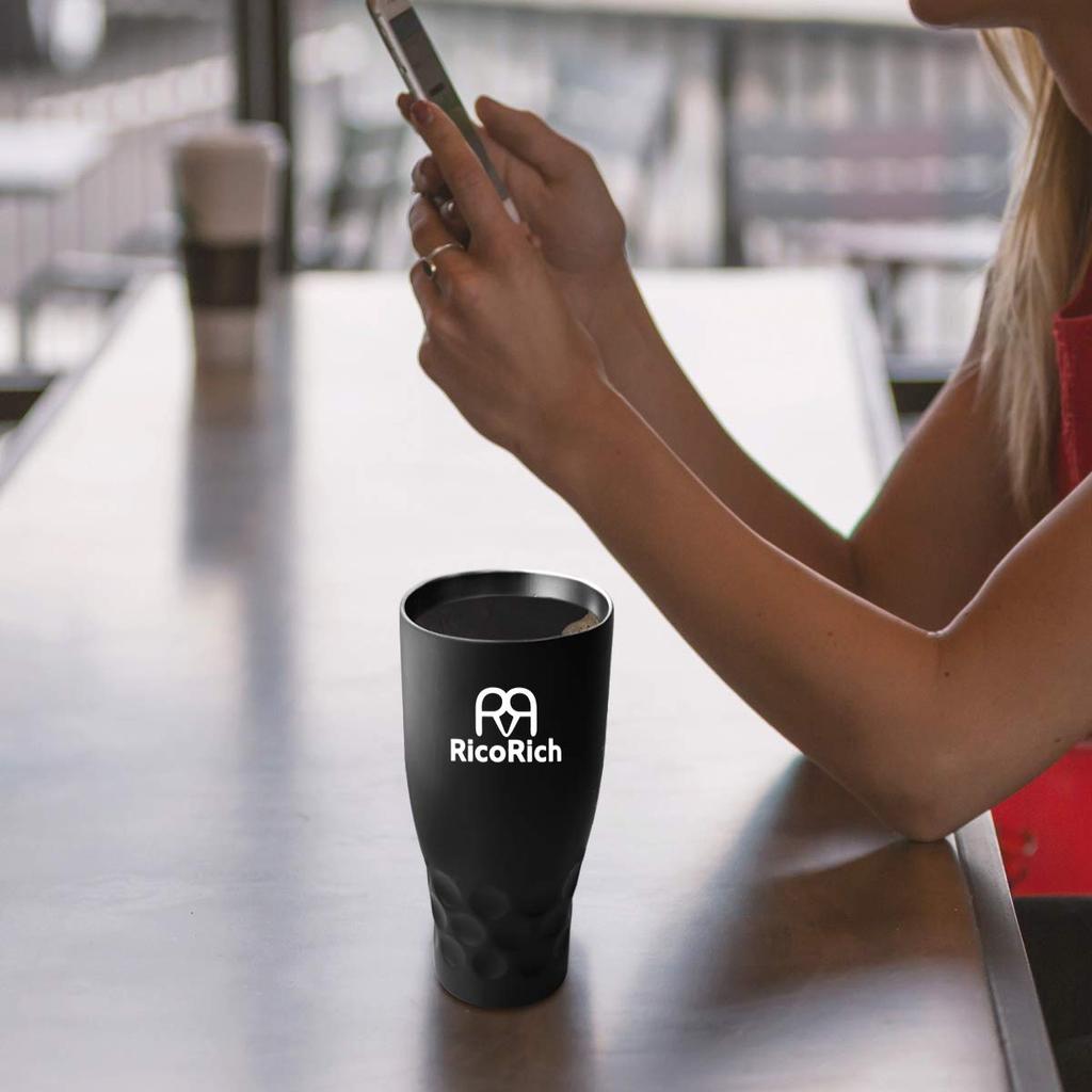 RicoRich Vacuum Insulated Tumbler with Lid Stainless Steel Double Structure 900ml Black (RRWB11-BK)