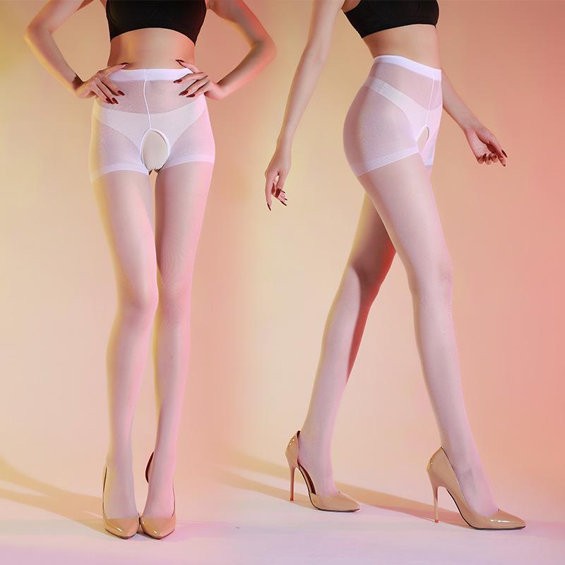 Sexy Women'S Stockings Open Crotch Pantyhose Transparent Ultrathin Seamless Soft Sockings High Socks Exotic Lingerie