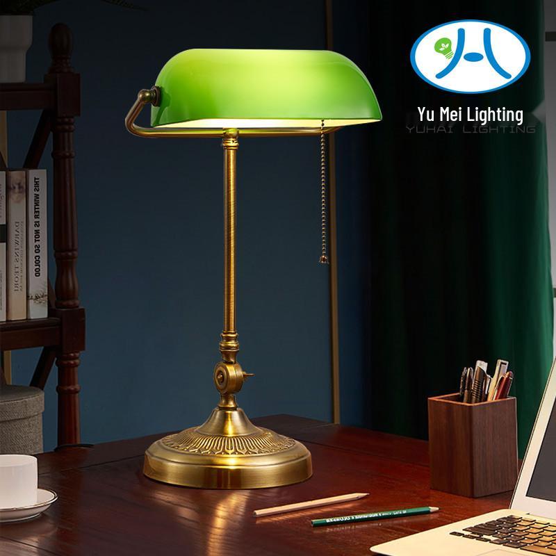 American Style All-Copper Desk Lamp - Antique Classic for Bedroom and Study