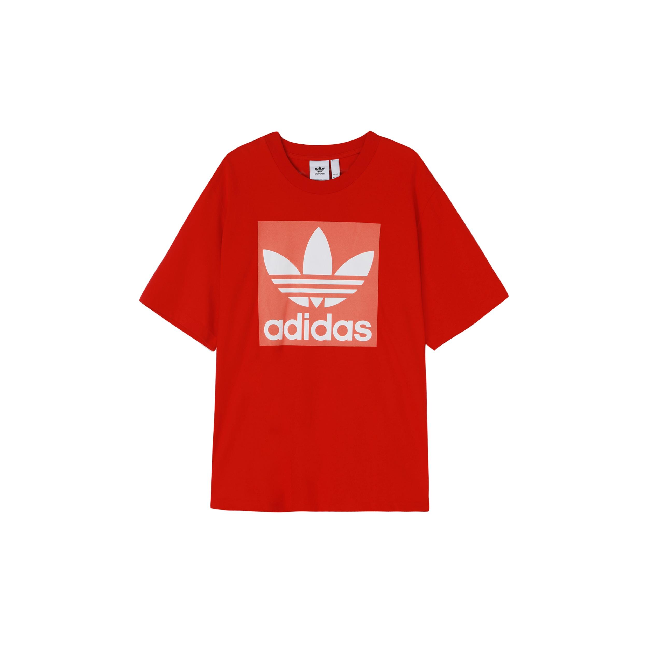 adidas originals Oversized Tee Round Neck Short Sleeve Red Men s FK9991 L