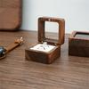 Sturdy Wood Jewelry Storage Container Elegant Wood Double Rings Box for Wedding and Engagement Ceremony Storage