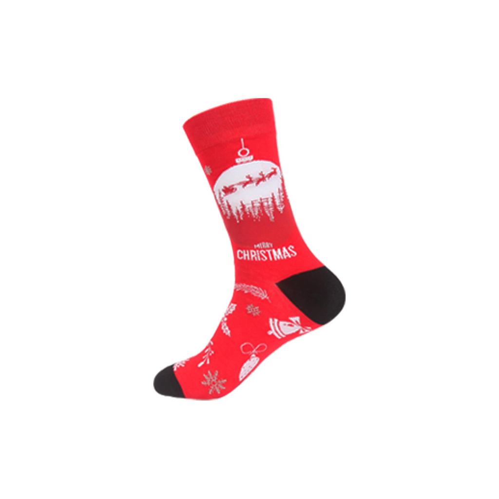Autumn Santa & Reindeer Christmas Mid-Tube Cotton Socks for Men & Women - Trendy and Comfortable