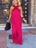 2026 Cross-Border European American Fashion Patchwork Strapless Halterneck Vacation Dress