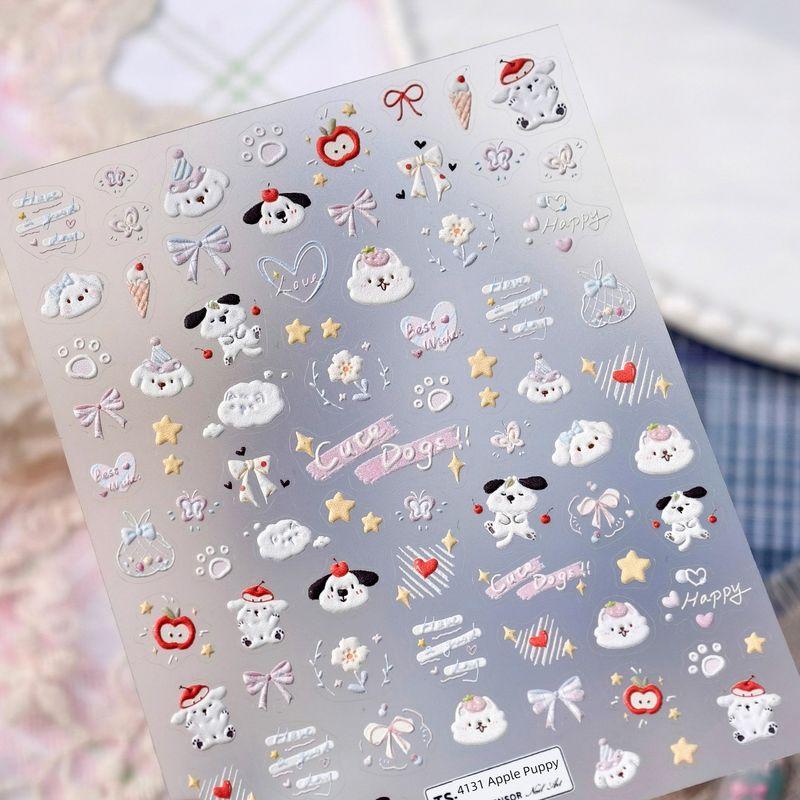 

Qiji Cute Puppy Rabbit Heart Three-Dimensional Relief Nail Sticker Waterproof Nail Sticker Ornament 4131 4132 TS-4131 (three-dimensional relief)