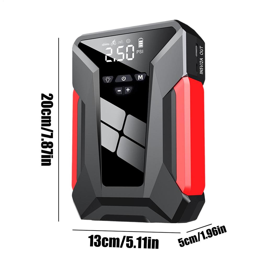 For Car Car Battery Starter Charger Car Battery Jump Pack Long-Lasting Auto Booster Pack Tire Inflator Accessories For Work