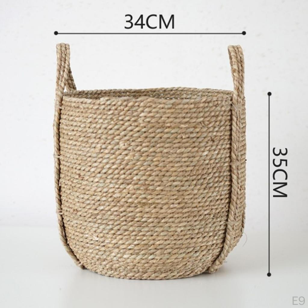 Basket Flower Plants Straw Pots Decor