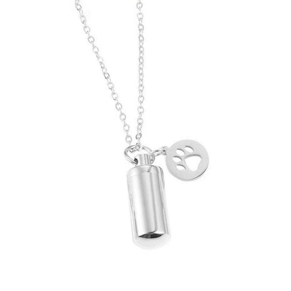 Cylinder Pet Ashes Pendant Stainless Steel Memorial Ashes Pendant Cremation Jewelry