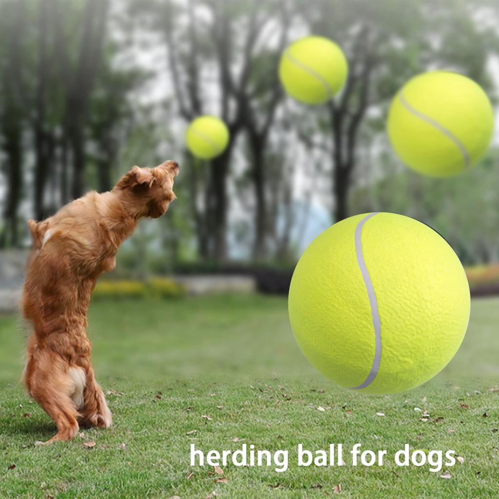 M-Modern-Pet Bite 24CM Giant Tennis Ball For Dogs Chew Inflatable Tennis Ball Signature Pet Ball Supplies