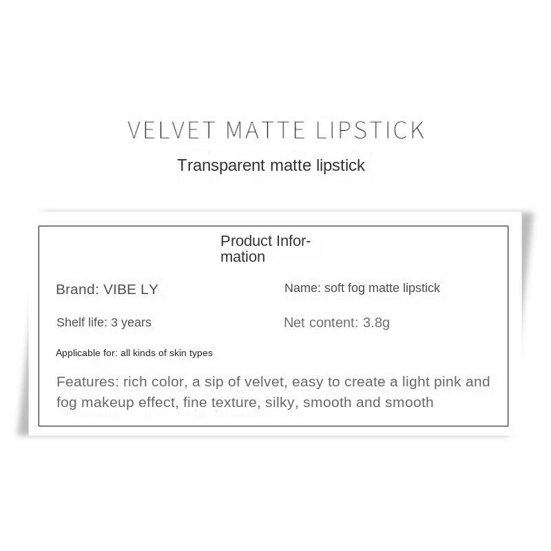 VIBELY transparentní stříbrná matná sametová rtěnka pigmentovaná voděodolná rtěnka Small Ice Cube Shape Lip Makeup Lipstick