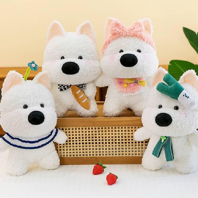 West Highland White Terrier Plush Toy Dog  Cartoon Stuffed Animal Garnish Doll